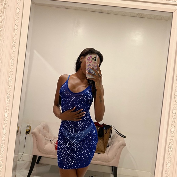 PrettyLittleThing Dresses & Skirts - Sexy Rhinestone Dress Sz S